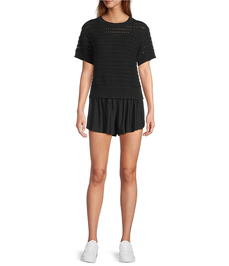 Antonio Melani Active Jersey Mid-Rise Flutter Shorts