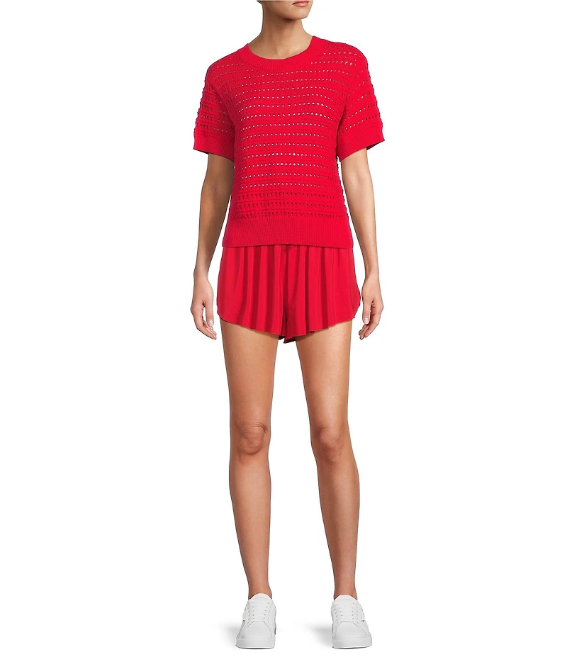 Antonio Melani Active Jersey Mid-Rise Flutter Shorts