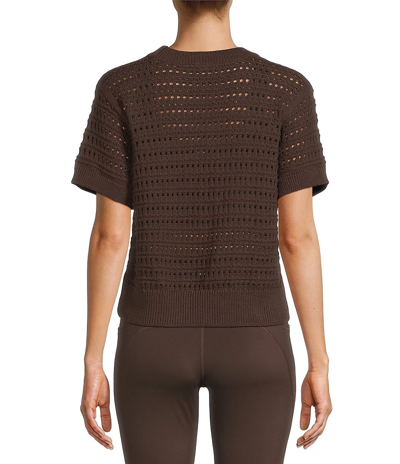 Antonio Melani Active Knit Crew Neck Short Sleeve Pullover