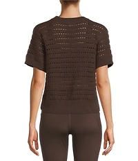 Antonio Melani Active Knit Crew Neck Short Sleeve Pullover