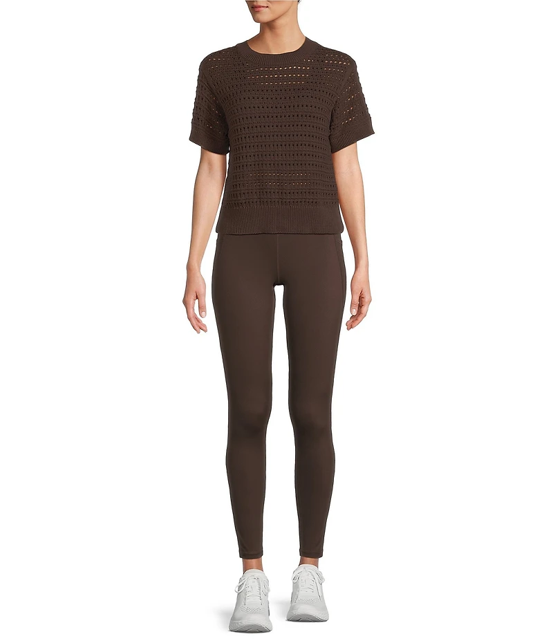 Antonio Melani Active Knit Crew Neck Short Sleeve Pullover