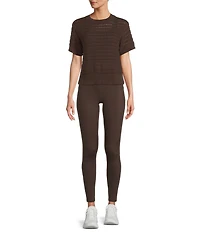 Antonio Melani Active Knit Crew Neck Short Sleeve Pullover
