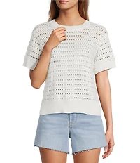 Antonio Melani Active Knit Crew Neck Short Sleeve Pullover