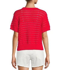 Antonio Melani Active Knit Crew Neck Short Sleeve Pullover