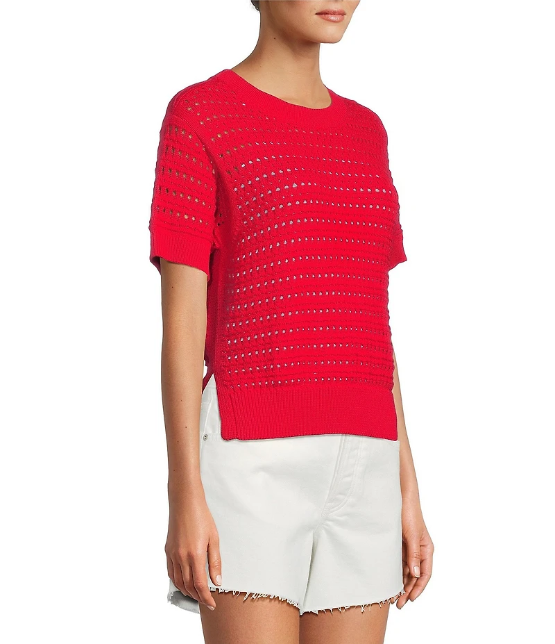 Antonio Melani Active Knit Crew Neck Short Sleeve Pullover