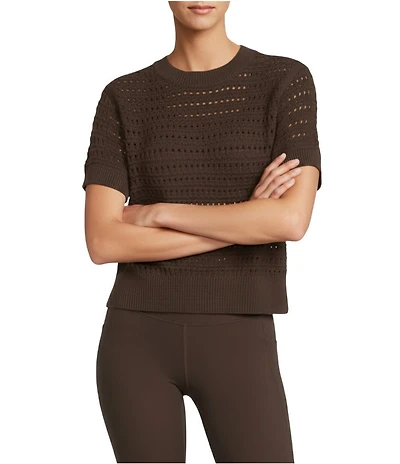 Antonio Melani Active Knit Crew Neck Short Sleeve Pullover