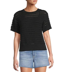 Antonio Melani Active Knit Crew Neck Short Sleeve Pullover