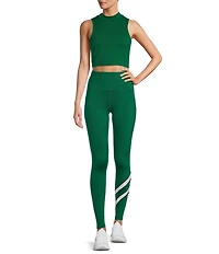 Antonio Melani Active Mock Neck Sleeveless Fitted Coordinating Crop Top