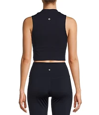 Antonio Melani Active Mock Neck Sleeveless Fitted Coordinating Crop Top