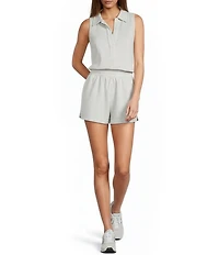 Antonio Melani Active Sleeveless Collared Neckline Romper