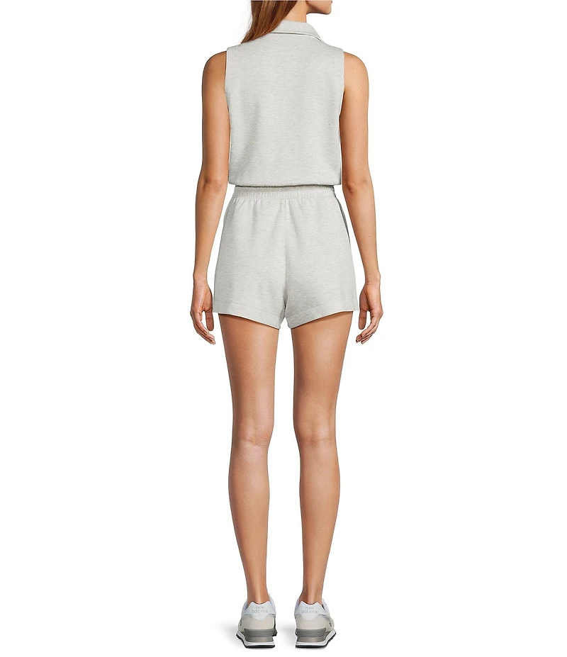 Antonio Melani Active Sleeveless Collared Neckline Romper