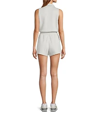Antonio Melani Active Sleeveless Collared Neckline Romper