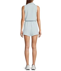 Antonio Melani Active Sleeveless Collared Neckline Romper
