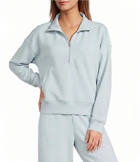 Antonio Melani Active Tencel Stand Collar Quarter Zip Long Sleeve Coordinating Sweatshirt