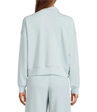 Antonio Melani Active Tencel Stand Collar Quarter Zip Long Sleeve Coordinating Sweatshirt