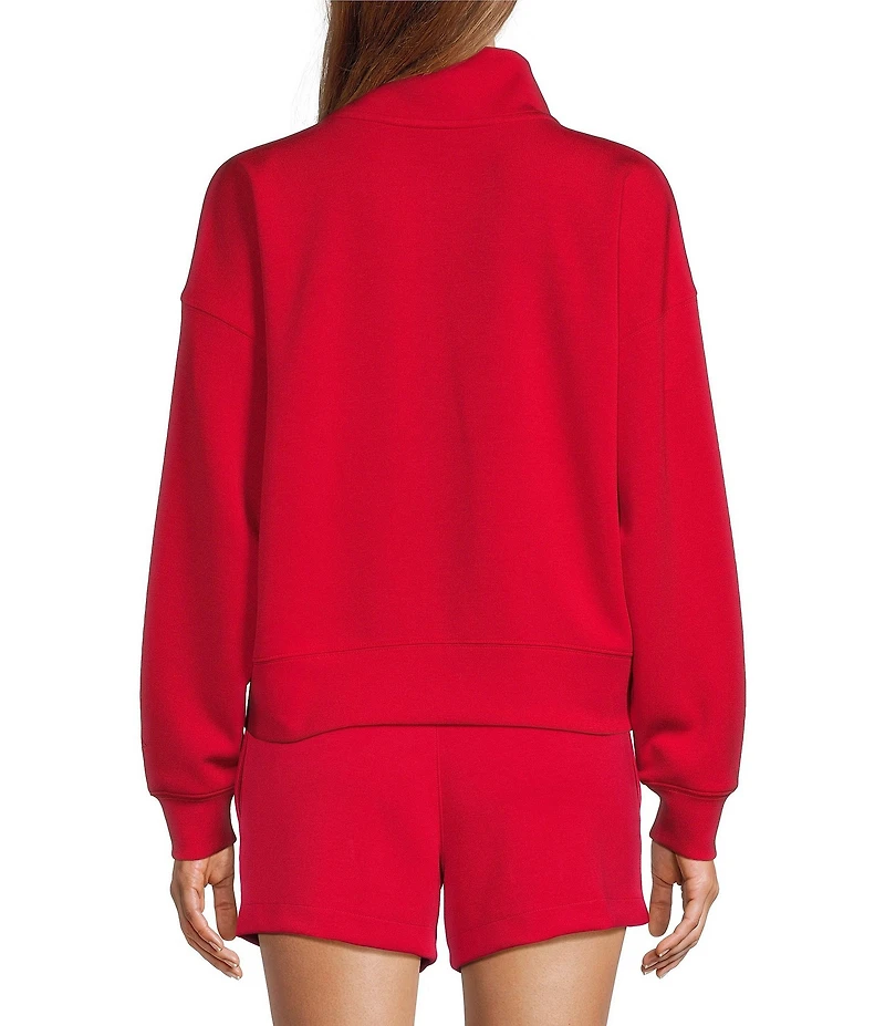 Antonio Melani Active Tencel Stand Collar Quarter Zip Long Sleeve Coordinating Sweatshirt