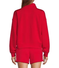 Antonio Melani Active Tencel Stand Collar Quarter Zip Long Sleeve Coordinating Sweatshirt
