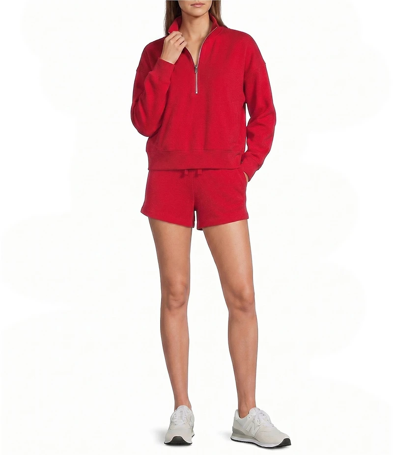 Antonio Melani Active Tencel Stand Collar Quarter Zip Long Sleeve Coordinating Sweatshirt