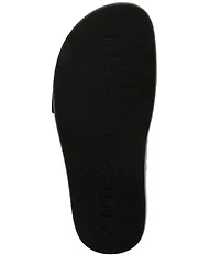 Antonio Melani Adriana Glossy Leather Buckled Flat Sandals