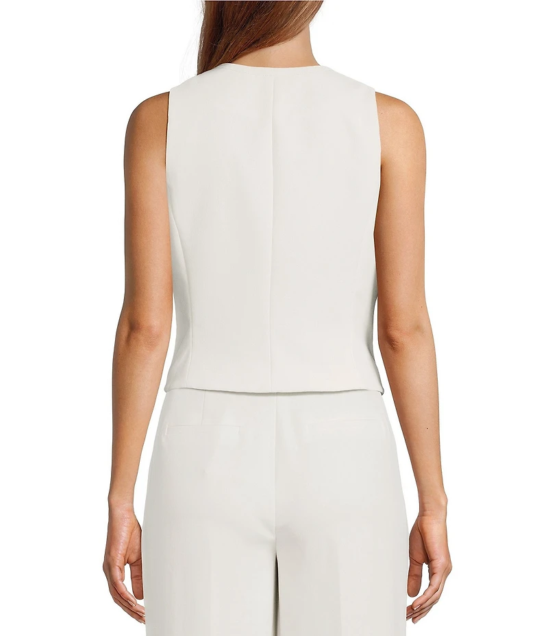 Antonio Melani Adrienne Sleeveless V-Neckline Hook Front Vest