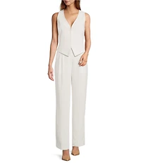 Antonio Melani Adrienne Sleeveless V-Neckline Hook Front Vest