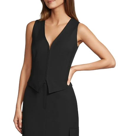 Antonio Melani Adrienne Sleeveless V-Neckline Hook Front Coordinating Vest