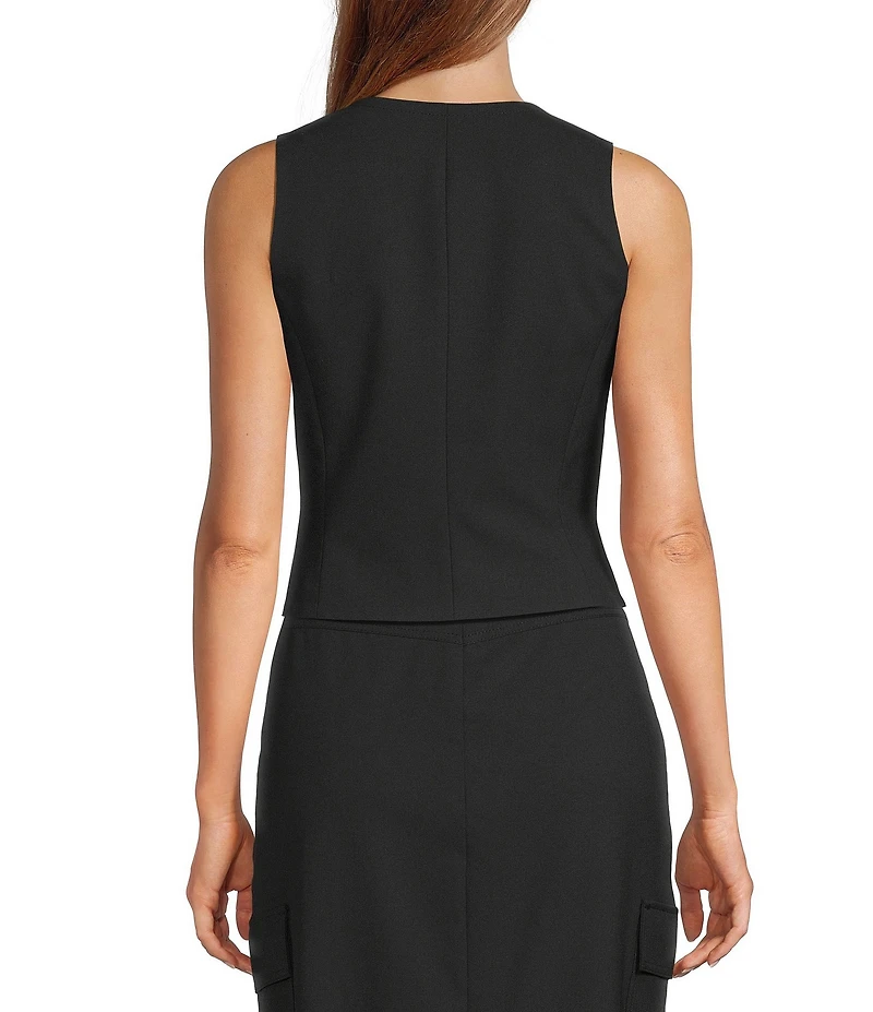 Antonio Melani Adrienne Sleeveless V-Neckline Hook Front Vest