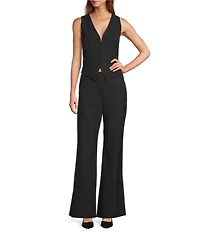 Antonio Melani Adrienne Sleeveless V-Neckline Hook Front Vest