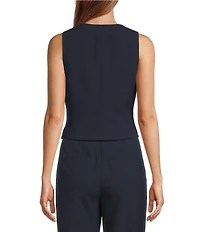 Antonio Melani Adrienne Sleeveless V-Neckline Hook Front Vest