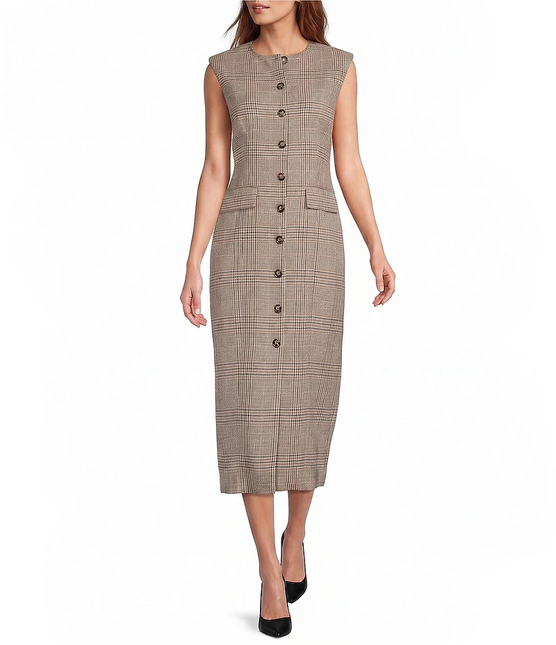 Antonio Melani Alba Button Front Sleeveless Pencil Dress