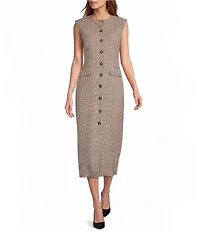 Antonio Melani Alba Button Front Sleeveless Pencil Dress