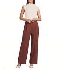 Antonio Melani Alessia Drapey Twill Mock Neck Sleeveless Blouse