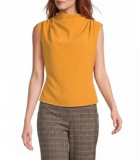 Antonio Melani Alessia Drapey Twill Mock Neck Sleeveless Blouse