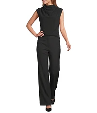 Antonio Melani Alessia Drapey Twill Mock Neck Sleeveless Blouse