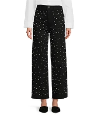 Antonio Melani Alexandra Pearl Wide Leg Crop Denim Jeans
