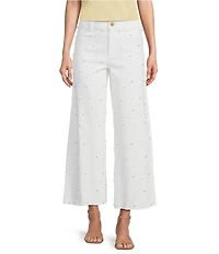 Antonio Melani Alexandra Pearl Wide Leg Crop Denim Jeans