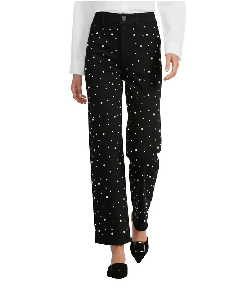 Antonio Melani Alexandra Pearl Wide Leg Crop Denim Jeans