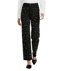 Antonio Melani Alexandra Pearl Wide Leg Crop Denim Jeans