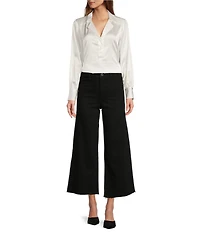 Antonio Melani Alexandra Wide Leg Raw Hem Twill Chino Pants