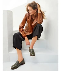 Antonio Melani Alexandra Wide Leg Raw Hem Twill Chino Pants
