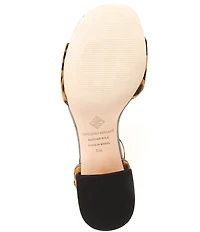 Antonio Melani Alice Leopard Print Haircalf Peep Toe Block Heel Sandals