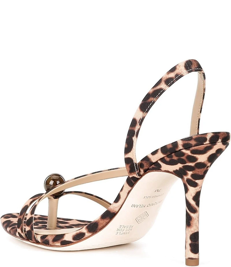 Antonio Melani Ames Leopard Grosgrain Ornamented Toe Thong Dress Sandals