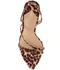 Antonio Melani Ames Leopard Grosgrain Ornamented Toe Thong Dress Sandals