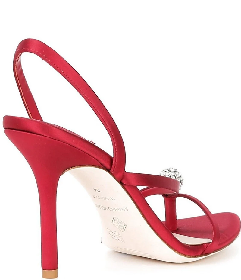 Antonio Melani Amestwo Satin Ornamented Toe Thong Dress Sandals