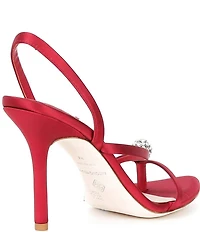 Antonio Melani Amestwo Satin Ornamented Toe Thong Dress Sandals