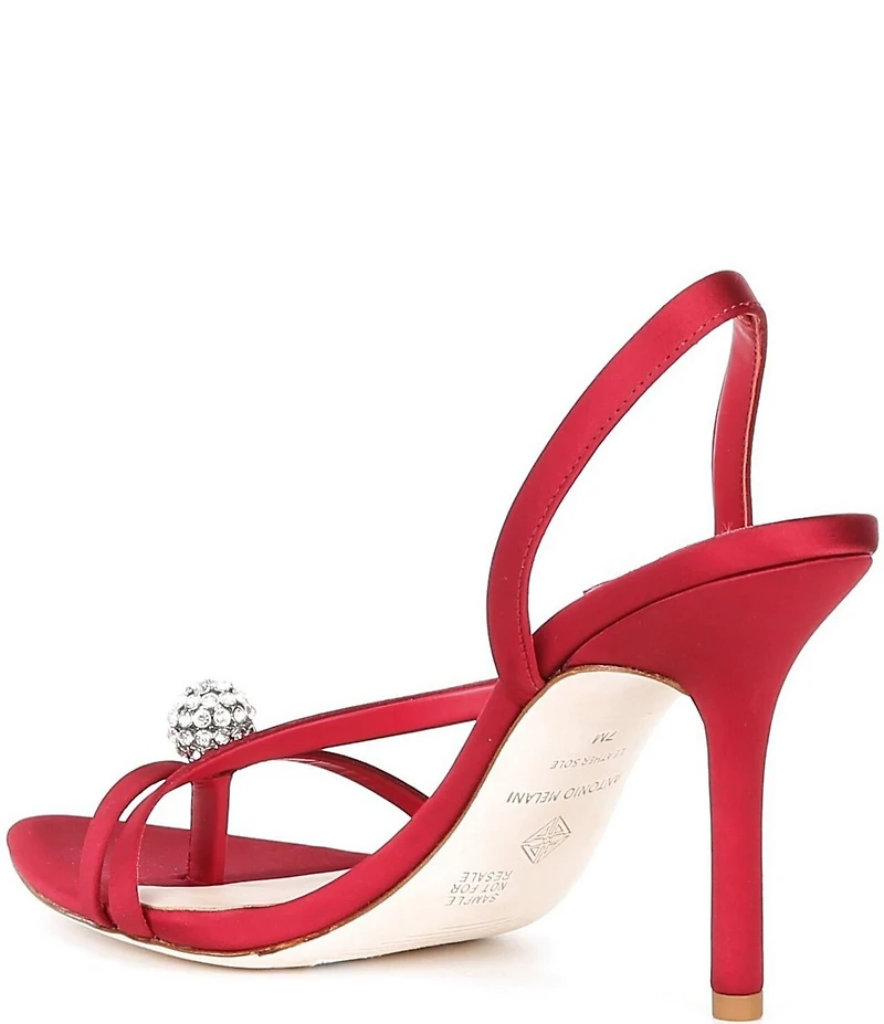 Antonio Melani Amestwo Satin Ornamented Toe Thong Dress Sandals