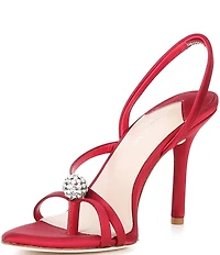Antonio Melani Amestwo Satin Ornamented Toe Thong Dress Sandals