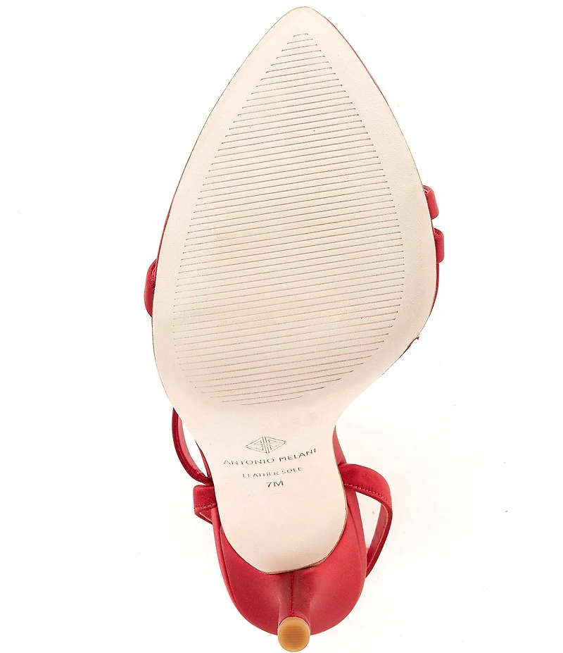 Antonio Melani Amestwo Satin Ornamented Toe Thong Dress Sandals
