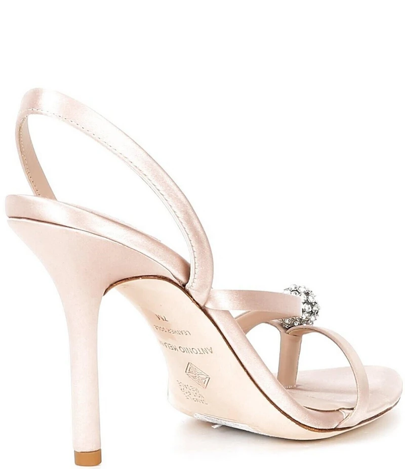 Antonio Melani Amestwo Satin Ornamented Toe Thong Dress Sandals