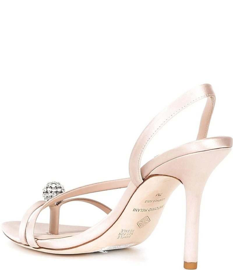 Antonio Melani Amestwo Satin Ornamented Toe Thong Dress Sandals
